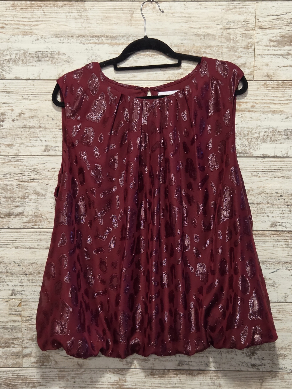 Liz Claiborne Burgundy Metallic Print Sleeveless Camisole